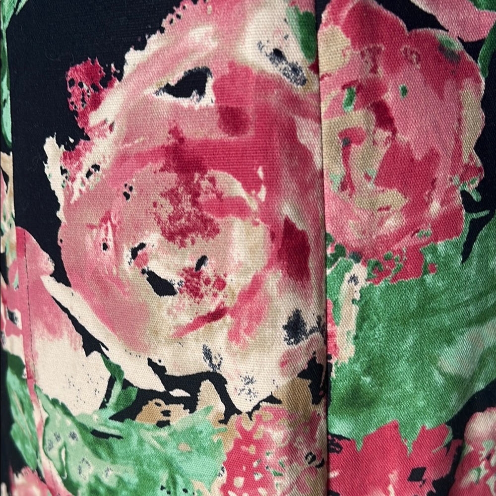 NEW Talbots Pink/Black Floral Sleeveless V Neck Dress, Fully Lined, Size 8 - Picture 12 of 16